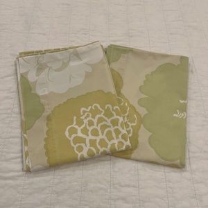 Vintage Floral White, Lime Green, and Green Pillowcases (2)--Standard Size